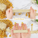 6m Braided Hanging Beads Tassel Trim Fringe Fabric Ribbon Trimming Trim for Curtain Home Decoration (Gold)