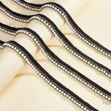 5 Yards Braid Trim, 19mm (0.75inch) Polyester Woven Gimp Braid Trim Decorative Fabric Trim with ABS Imitation Pearl, for Crafts Sewing Wedding Bridal Dress Decor (Black)