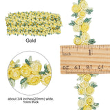 Flower Polyester Trim Ribbon, for Curtain Lace Trimmings, Gold, 3/4 inches(20mm)