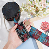 7.65 Yard Embroidered Jacquard Ribbon 2 Width Vintage Embroidered Ribbon Floral Woven Trim Fabric for Embellishment Craft Supplies, Black