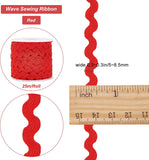 1 Roll 27yd/25m RIC Rac Trim Ribbon Wave Sewing Bending Fringe Trim 5mm/0.2 inch for Sewing Flower Making Wedding Party Lace Ribbon Craft(Red)