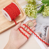 1 Roll 27yd/25m RIC Rac Trim Ribbon Wave Sewing Bending Fringe Trim 5mm/0.2 inch for Sewing Flower Making Wedding Party Lace Ribbon Craft(Red)