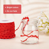 1 Roll 27yd/25m RIC Rac Trim Ribbon Wave Sewing Bending Fringe Trim 5mm/0.2 inch for Sewing Flower Making Wedding Party Lace Ribbon Craft(Red)