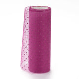 5 Roll Glitter Deco Mesh Ribbons, Tulle Fabric, for Wedding Party Decoration, Skirts Decoration Making, Medium Violet Red, 5.90~5.94 inch(15~15.1cm),  10yards/roll