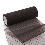 5 Roll Glitter Deco Mesh Ribbons, Tulle Fabric, for Wedding Party Decoration, Skirts Decoration Making, Black, 5.90~5.94 inch(15~15.1cm),  10yards/roll