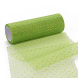 5 Roll Glitter Deco Mesh Ribbons, Tulle Fabric, for Wedding Party Decoration, Skirts Decoration Making, Yellow Green, 5.90~5.94 inch(15~15.1cm),  10yards/roll