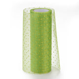 5 Roll Glitter Deco Mesh Ribbons, Tulle Fabric, for Wedding Party Decoration, Skirts Decoration Making, Yellow Green, 5.90~5.94 inch(15~15.1cm),  10yards/roll