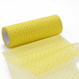 5 Roll Glitter Deco Mesh Ribbons, Tulle Fabric, for Wedding Party Decoration, Skirts Decoration Making, Yellow, 5.90~5.94 inch(15~15.1cm),  10yards/roll
