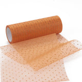5 Roll Glitter Deco Mesh Ribbons, Tulle Fabric, for Wedding Party Decoration, Skirts Decoration Making, Dark Orange, 5.90~5.94 inch(15~15.1cm),  10yards/roll