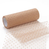 5 Roll Glitter Deco Mesh Ribbons, Tulle Fabric, for Wedding Party Decoration, Skirts Decoration Making, Tan, 5.90~5.94 inch(15~15.1cm),  10yards/roll