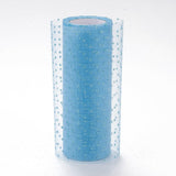 5 Roll Glitter Deco Mesh Ribbons, Tulle Fabric, for Wedding Party Decoration, Skirts Decoration Making, Light Blue, 5.90~5.94 inch(15~15.1cm),  10yards/roll