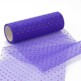 5 Roll Glitter Deco Mesh Ribbons, Tulle Fabric, for Wedding Party Decoration, Skirts Decoration Making, Blue Violet, 5.90~5.94 inch(15~15.1cm),  10yards/roll