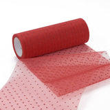 5 Roll Glitter Deco Mesh Ribbons, Tulle Fabric, for Wedding Party Decoration, Skirts Decoration Making, Red, 5.90~5.94 inch(15~15.1cm),  10yards/roll