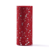 5 Roll Glitter Sequin Deco Mesh Ribbons, Tulle Fabric, Tulle Roll Spool Fabric For Skirt Making, Moon & Star Pattern, Red, 6 inch(15cm), about 25yards/roll(22.86m/roll)