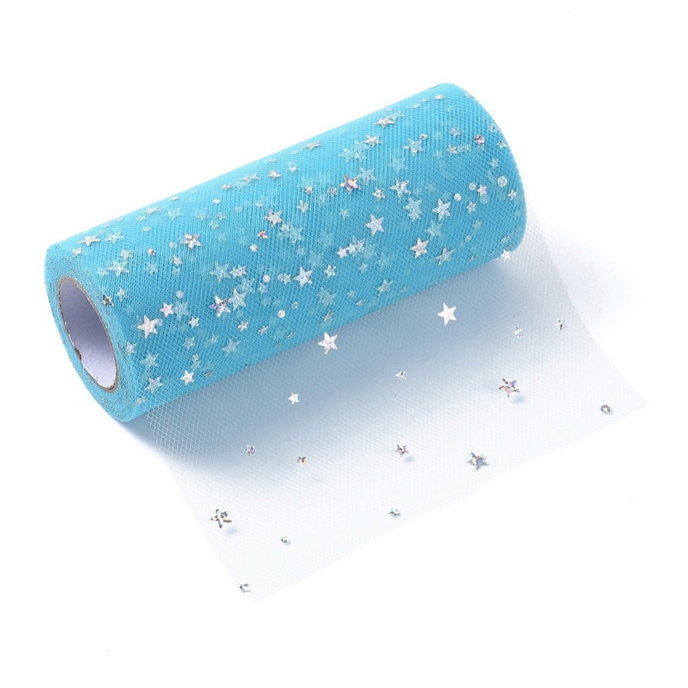 CRASPIRE 5 Roll Glitter Sequin Deco Mesh Ribbons, Tulle Fabric