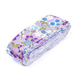 1 Roll Japanese Kimono Style Floral Cotton Ribbon, Single Printed, for DIY Hair Bow, Headwear, Handmade Trim, Lilac, 1-1/2 inch(40mm), about 10yards/roll(9.14m/roll)