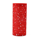 5 Roll Glitter Sequin Deco Mesh Ribbons, Tulle Fabric, for Wedding Party Decoration, Skirts Decoration Making, Red, 6 inch(150mm), 10yards/roll