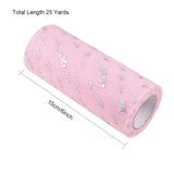 5 Roll Glitter Sequin Deco Mesh Ribbons, Tulle Fabric, Tulle Roll Spool Fabric For Skirt Making, Pink, 6 inch(15cm), about 25yards/roll(22.86m/roll)