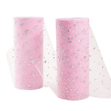 5 Roll Glitter Sequin Deco Mesh Ribbons, Tulle Fabric, Tulle Roll Spool Fabric For Skirt Making, Pink, 6 inch(15cm), about 25yards/roll(22.86m/roll)