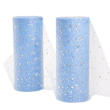 5 Roll Glitter Sequin Deco Mesh Ribbons, Tulle Fabric, Tulle Roll Spool Fabric For Skirt Making, Light Sky Blue, 6 inch(15cm), about 25yards/roll(22.86m/roll)