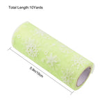 5 Roll Snowflake Deco Mesh Ribbons, Tulle Fabric, Tulle Roll Spool Fabric For Skirt Making, Green Yellow, 6 inch(15cm), about 10yards/roll(9.144m/roll)