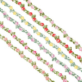 1 Set 6 Yards Flower Lace Ribbon, 6 Colors 3/4 Inch Floral Lace Trim Embroidered Trim Polyester Trim Ribbon for DIY Wedding Appliques Sewing Craft Scrapbooking Upholstery Curtain Patchwork