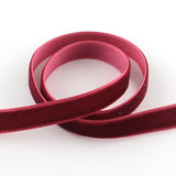 1 Roll Polyester Velvet Ribbon for Gift Packing and Festival Decoration, Cerise, 3/8 inch(10mm), about 50yards/roll(45.72m/roll)