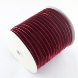 1 Roll Polyester Velvet Ribbon for Gift Packing and Festival Decoration, Cerise, 3/8 inch(10mm), about 50yards/roll(45.72m/roll)