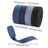 1 Bag Polypropylene Fiber Ribbons, with Golden Metallic Cord, Wave Shape, Black, 7~8mm, 15yard/bundle, 6bundles/bag