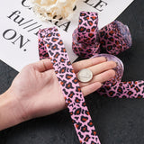 5 Bundle Leopard Printed Grosgrain Ribbons, for Hair Bows, Headbands, Crafting and Gift Wrapping, Pink, 1 inch(25mm), about 5yards/Bundle(4.57m/Bundle)