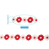 1 Roll Colorful Polyester Lace Trim, Daisy Pattern, Red, 1(25mm), 15yards(13.72m/roll)