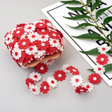 1 Roll Colorful Polyester Lace Trim, Daisy Pattern, Red, 1(25mm), 15yards(13.72m/roll)