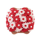 1 Roll Colorful Polyester Lace Trim, Daisy Pattern, Red, 1(25mm), 15yards(13.72m/roll)