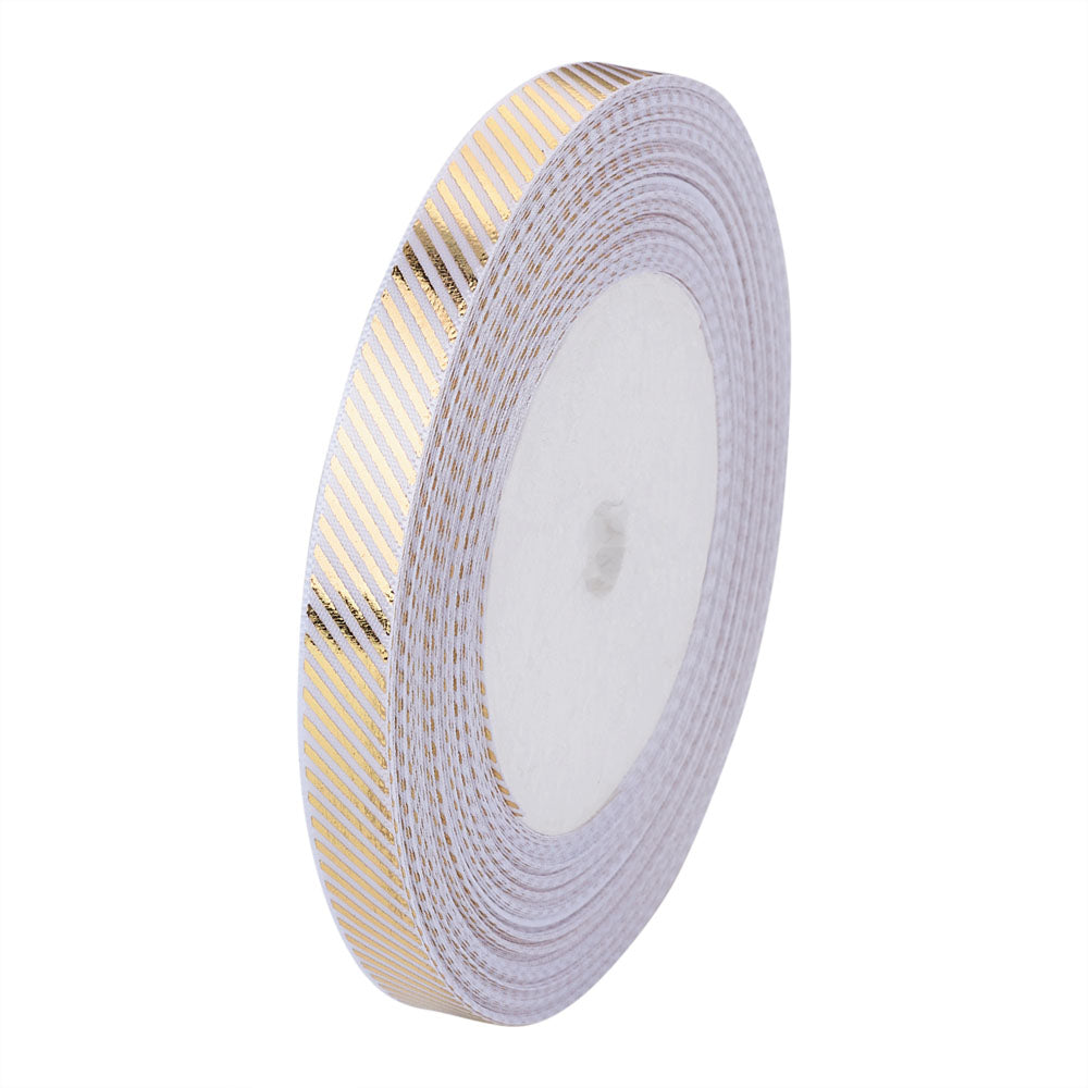 CRASPIRE 10 Roll White Single Face Satin Ribbon, 1/2 inch(12mm),  25yards/roll(22.86m/roll)