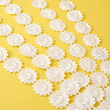 15 Yard Polyester Lace Trim, Daisy Pattern, White, 30mm