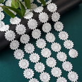 15 Yard Polyester Lace Trim, Daisy Pattern, White, 30mm