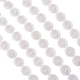 15 Yard Polyester Lace Trim, Daisy Pattern, White, 30mm