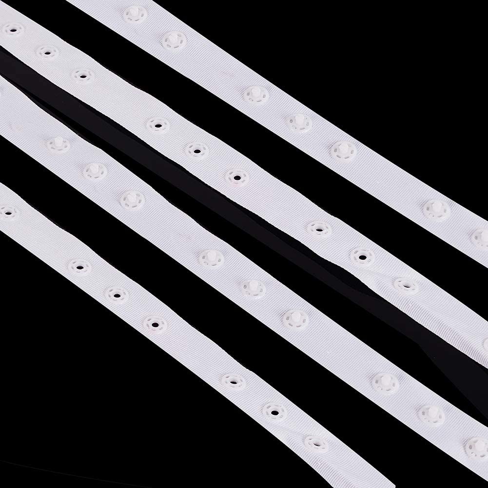 CRASPIRE 2 Rolls 50 Yard/Roll Polyester Sewing Snap Fastener Tape Snap  Ribbon Zipper Fasteners with Plastic Buttons for Sewing DIY Accessories,  White