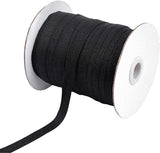 80 Yards(73m)/Roll Cotton Tape Ribbons, Herringbone Cotton Webbings, 1 cm Wide Flat Cotton Herringbone Cords for Knit Sewing DIY Crafts, Black