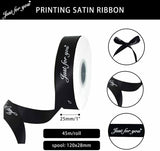 Just for You Satin Ribbon Double Face Satin Ribbon Double Sided Solid Polyester Ribbon with Word Printed for Gift Wrapping Decoration Floral Arrangement Craft Supplies Black