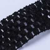 1 Roll Elastic Lace Trim, Polyester Ribbon, Black, 40x1.5mm, 10m/roll