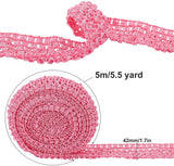 5.5 Yards 1.7 Wide Elastic Crochet Headband Ribbon Crochet Stretch Trim Fabric for Hair Accessories Tube Top, Pink