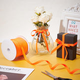 1 Roll Cotton Twill Tape Ribbons, Herringbone Ribbons, for Sewing Craft, Orange, 3/8 inch(10mm), about 80yards/roll(73.15m/roll)