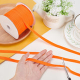 1 Roll Cotton Twill Tape Ribbons, Herringbone Ribbons, for Sewing Craft, Orange, 3/8 inch(10mm), about 80yards/roll(73.15m/roll)