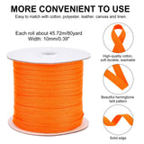 1 Roll Cotton Twill Tape Ribbons, Herringbone Ribbons, for Sewing Craft, Orange, 3/8 inch(10mm), about 80yards/roll(73.15m/roll)