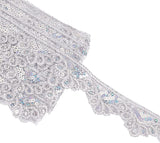 10 yards Lace Trim with Sequins, 1.77 inch Wide Vintage White Edging Trimmings for Sewing, Collar, Dress, Wedding Dress