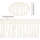 1 Roll 3.66m x 14cm Wide Cotton Tassel Fringe Trim, Costume Accessories Fringe Trim for DIY Sewing Craft Curtain Furniture Decoration