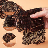 1 Set Yilisi 5 Yards Elastic Lace Trim, Lace Ribbon For Sewing Decoration and 2 Bag 2 Sizes Polyamide Yarns Stretch Elastic Lace Trim, Floral Pattern Lace Ribbon, Black, 3-1/8~3-3/8inch(80~85mm)