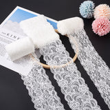 1 Set Yilisi 3 Bags 3 Style Polyamide Yarns Stretch Elastic Lace Trim, Floral Pattern Lace Ribbon, Flat, White, 1 bag/style