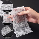 1 Set Yilisi 3 Bags 3 Style Polyamide Yarns Stretch Elastic Lace Trim, Floral Pattern Lace Ribbon, Flat, White, 1 bag/style